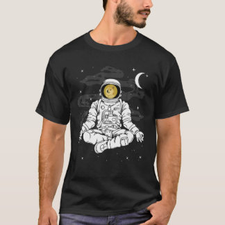 T-shirt L'Astronaute Yoga Dogecoin DOGE Pièce À La Cristal