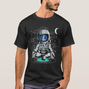 T-shirt L'astronaute Yoga Litecoin LTC Pièce À La Crypte L