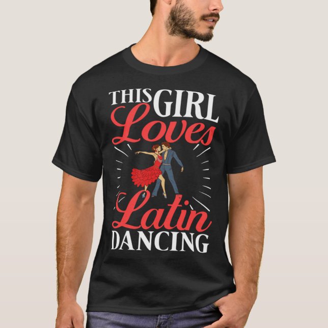 T-shirt Latin Dance Music Shoes Lessons Beginner Workout D (Devant)