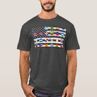 T-shirt Latino Countries Hispanic Heritage Month Flags Dis