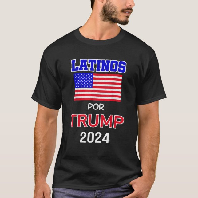 T-shirt Latinos pour Trump 2024  (Devant)