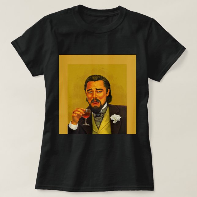 T-shirt Laughing Leo Meme - Aquarelle et peinture numériqu (Design devant)