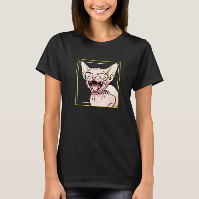 T-shirt Laughing Sphynx Cat (Devant)
