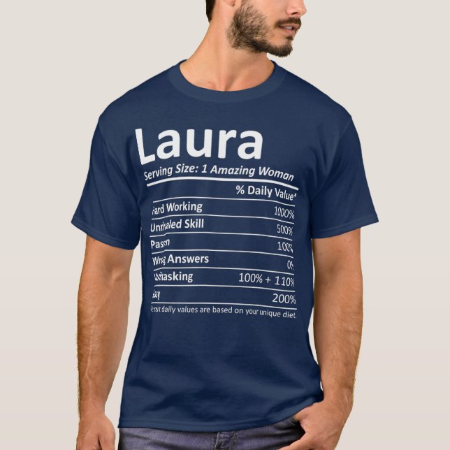 T-shirt LAURA Nutrition Nom personnalisé Drôle cadeau (Devant)