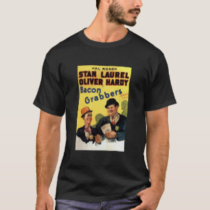 T-shirt Laurel et Hardy. Bacon Grabbers. Des affiches. Cl