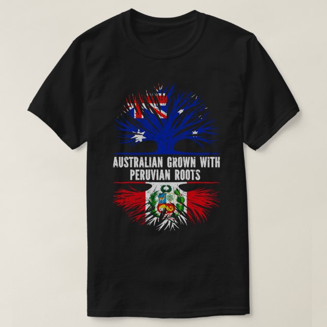T-shirt L'Australie grandit avec des racines péruviennes A (Design devant)
