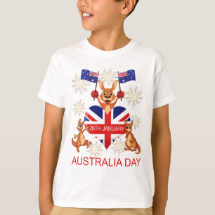 T-shirt L'AUSTRALIE JOUR 26 janvier, KANGOUROUS, ENFANT