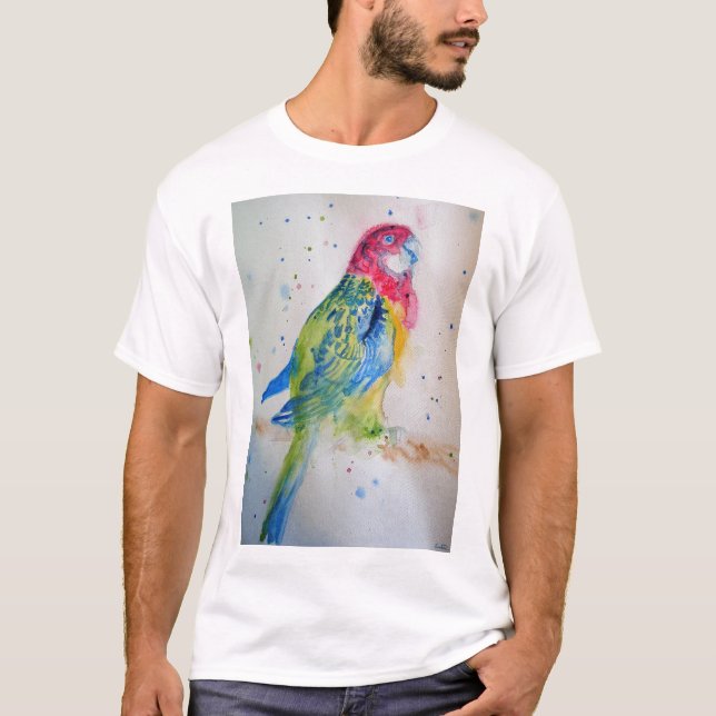 T-shirt L'australienne Rosella Parrot Watercolor art T Shi (Devant)