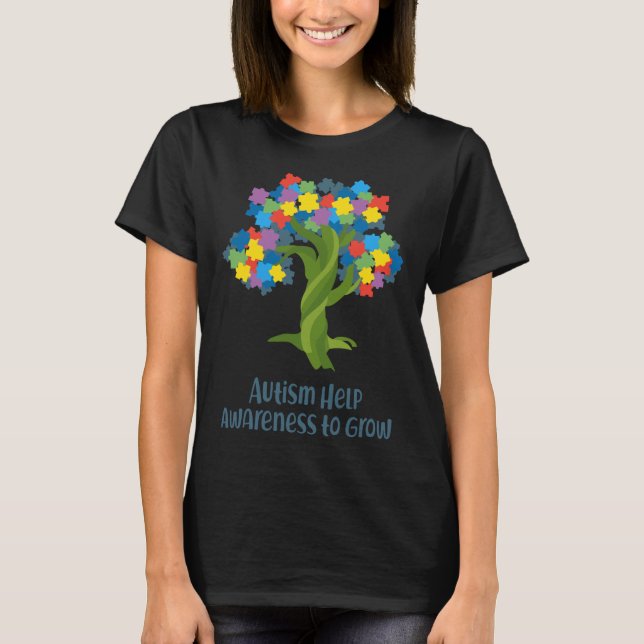 T-shirt L'Autisme Contribue À La Sensibilisation À L'Arbre (Devant)
