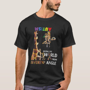 T-shirt L'Autisme De La Girafe Voir Le Monde De Différents