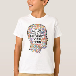 T-shirt L'autisme est une autre courbe de cerveau filaire