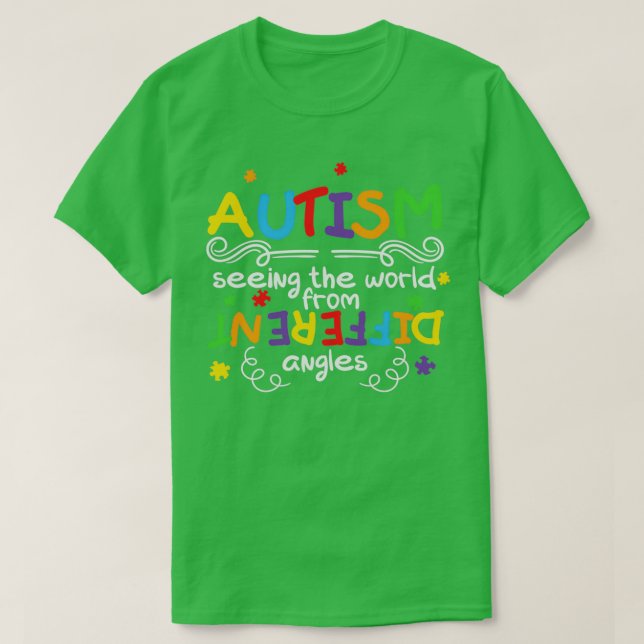 T-shirt L'autisme face au monde d'angles différents (Design devant)