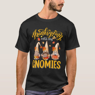 T-shirt L'Automne Thanksgiving Avec Mes Gnomes Citrouille 