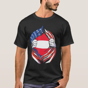 T-shirt L'Autriche Drapeau Américain Fier De Mon Héritag A