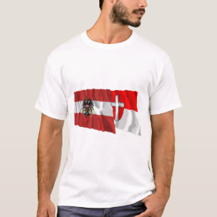 T-shirt L'Autriche et les drapeaux de ondulation de Wien