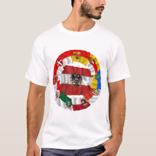 T-shirt L'Autriche et ses Laender ondulant des drapeaux