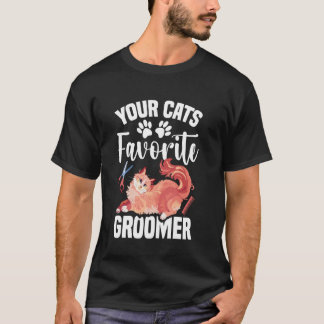 T-shirt Lavage de chat Toiletteur de chat préféré Toilette