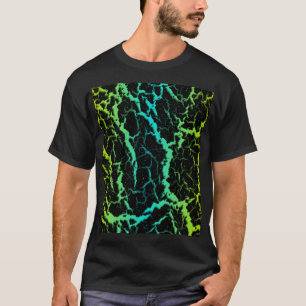 T-shirt Lave spatiale fissurée - Lime/Cyan