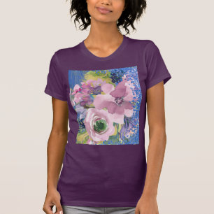 T-shirt Lavender Blues Aquarelle Parties scintillant flora
