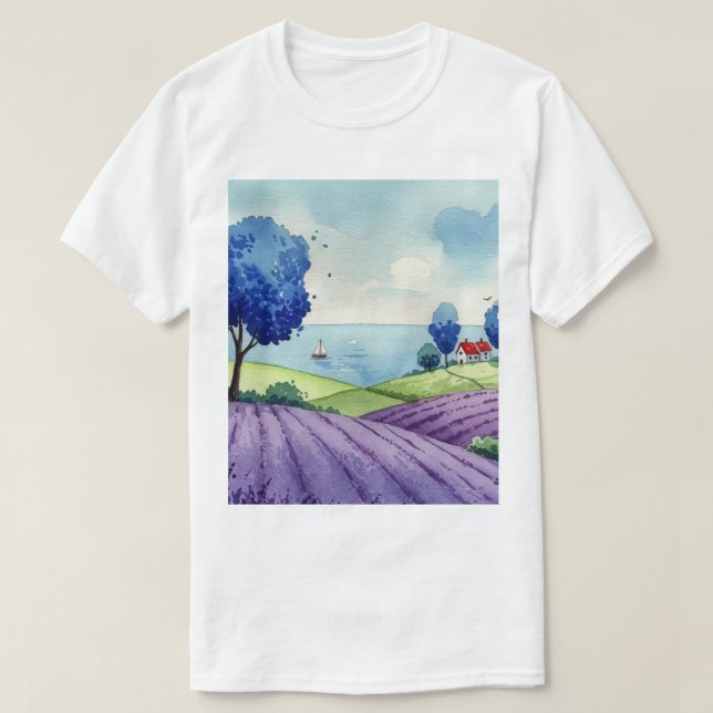 T-shirt Lavender field (Design devant)