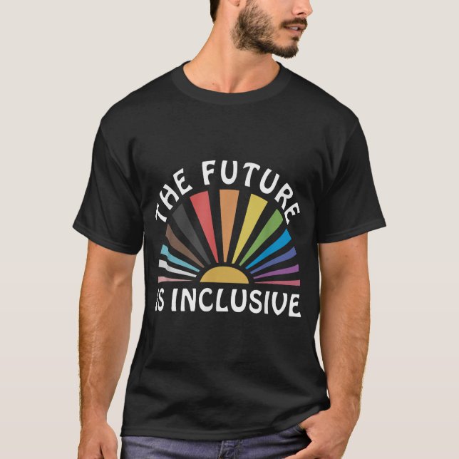 T-shirt L'Avenir Est Inclusive Rainbow Pride Mois Toddler (Devant)