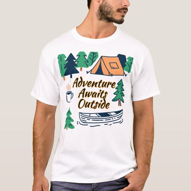 T-shirt L'aventure attend à l'extérieur (Devant)