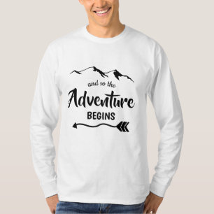 T-shirt L'aventure commence à la mode noir et blanc
