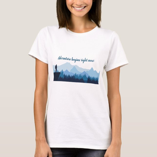 T-shirt L'aventure commence dès maintenant devis voyage (Devant)