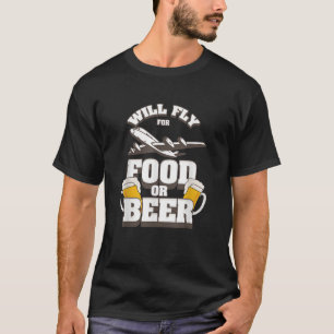 T-shirt L'Aviation Pilote Gif Drôle Vols Pour De La Nourri