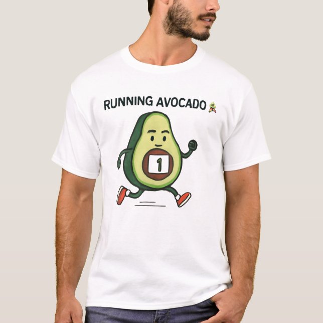 T-shirt L'Avocado 🥑 un design de dessin animé sportif (Devant)