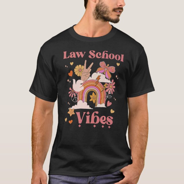 T-shirt Law School Vibes Lawyer Groovy Retro Girl Boho Rai (Devant)