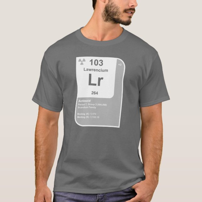 T-shirt Lawrencium (Lr) (Devant)