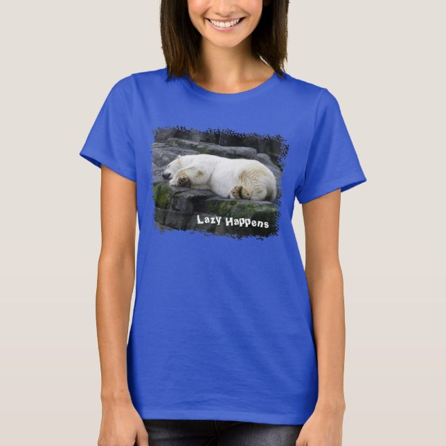 T-shirt Lazy arrive Ours Polaire (Devant)