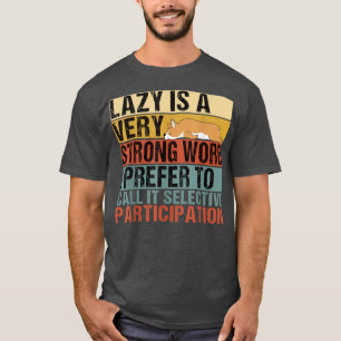 T-shirt Lazy est un mot très fort Funny Corgi Dormir