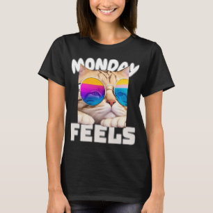 T-shirt Lazy Funny Cat Monday Feels