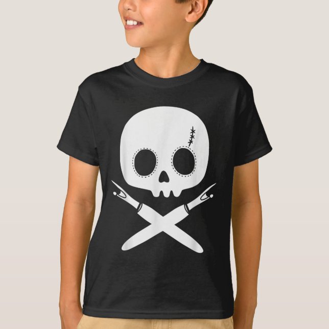 T-shirt Lazy Halloween Costume Sewing Rate Skull Seam Ripp (Devant)