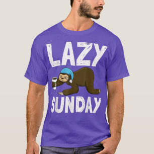 T-shirt Lazy Sunday Funny Sleepy Head Sloth Love Women Piz