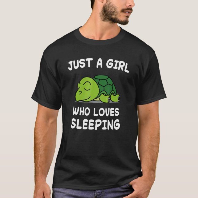 T-shirt Lazy Turtle Turtles Nap Sleeping (Devant)