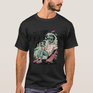 T-shirt Lazy Zombie Cartoon Halloween Collection Funny Und