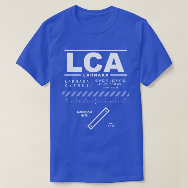 T-shirt LCA de l'aéroport international de Larnaka (Design devant)
