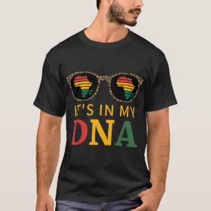 T-shirt Le 11 juin dans mon ADN Afrique Leopard Black Hist
