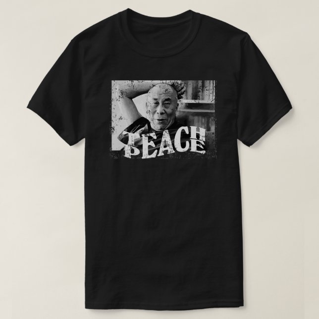 T-shirt Le 14ème Dalaï Lama cite le Tibet Enseigner la pai (Design devant)