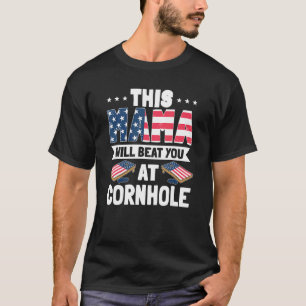 T-shirt Le 4 Juillet Cornhole Bean Bean Bag Jeu De Jeu Usa