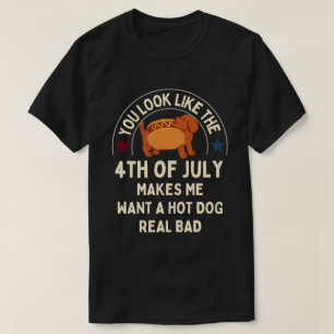T-shirt Le 4 Juillet me donne envie de hot dog vraiment ma