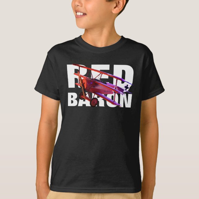 T-shirt Le baron rouge Fokker Triplane (Devant)