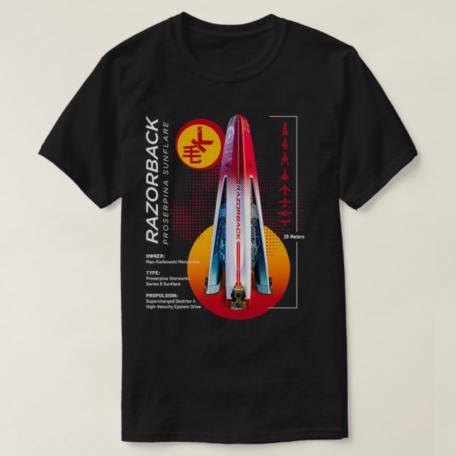 T-shirt Le basculement Epanse Razorback Ship (Design devant)