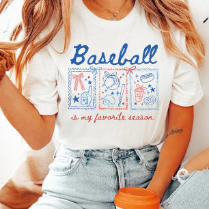 T-shirt Le baseball est ma saison préférée Coquette