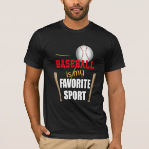 T-shirt Le baseball est mon sport favori, le fan du joueur