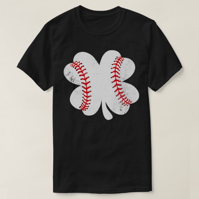 T-shirt Le baseball Jour de la Saint Patrick en trèfle (Design devant)