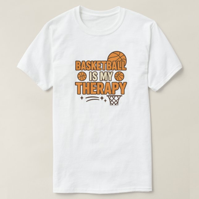 T-shirt Le basket-ball est ma thérapie (Design devant)